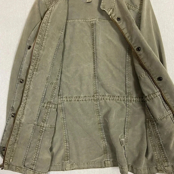 Hinge Green Rayon Blend Lightweight Full Zip Military Utility Jacket Sz XS - Picture 6 of 15